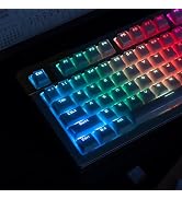 Mintcaps Crystal Jelly White Keycaps, Shine Through Translucent Custom Keyboard Keycap Set 134Key...