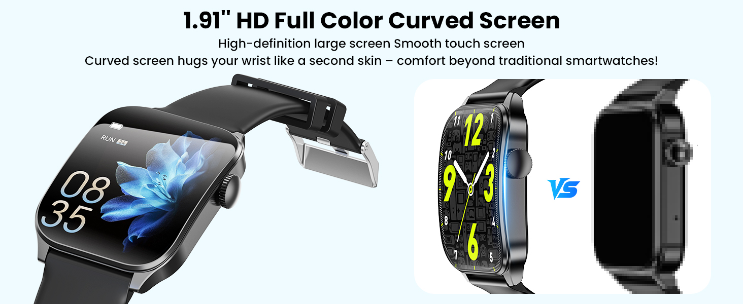 1.91&amp;#34; large curved screen