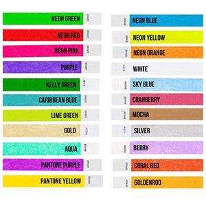 variety neon pantone wristband metallic