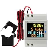 KETOTEK Power Meter Single Phase, 2 Channels, Energy Meter DIN Rail Electricity Usage Monitor wit...