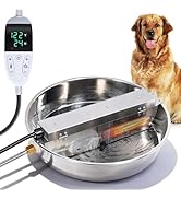 KHEARPSL Heated Automatic Dog Water Bowl Dispenser Outdoor Heated Pet Waterer Thermal-Bowl Auto F...