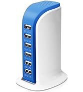 6-Port USB Wall Charger Desktop Charging Station Quick Charge 2.1,Compatible with Multiple Electr...