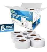 SoNeat 3-Ply Jumbo Toilet Paper Rolls, 9” Commercial Bathroom Tissue Paper, 600 Ft. Long, Compati...
