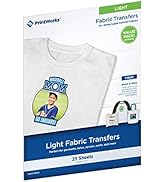 Printworks Light Fabric Transfers, for White/Light-Colored Fabrics, Value Pack, 25 Sheets, Inkjet...
