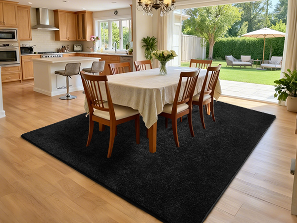 6x9 Washable Area Rugs for Bedroom Living Room Classroom Soft Memory Foam Rug for Kids Carpet Black