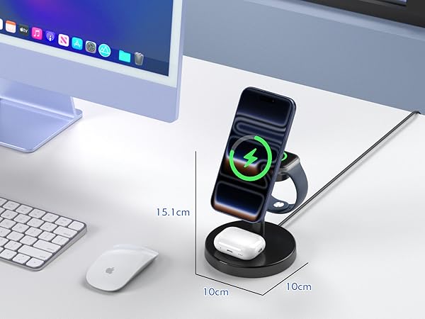 3 in 1 Wireless Charging Station Compatible with MagSafe Charger Stand