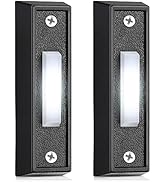 2 Pcs Lighted Doorbell Button, Wired Door Bell Push Buttons LED Door Chime, Wall Mounted Doorbell...