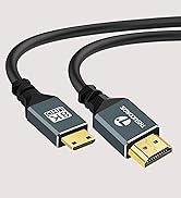 Thsucords 8K Mini HDMI to HDMI Cable 1.6FT, Flexible Thin &amp; Slim 48Gbps HDMI to Mini HDMI 2.1 Cab...