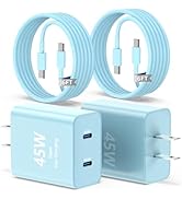 Susnwere 2port 45W C Wall Charger Compatible with Samsung S25/S24 Ultra,2-Pack Super Fast Wall Ch...
