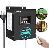 200W Low Voltage Landscape Transformer,Low Voltage Transformer with Timer,Photocell Sensor and Re...