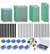 AUSTOR 100 Pcs PCB Board Kit Including 30 Pcs PCB Boards 30 Pcs 40 Pin 2.54mm Header Connector(Bo...