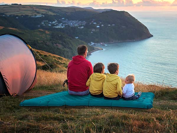 double sleeping pad for camping peacock blue 12cm
