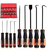 DAYSLIVES 9Pcs Precision Hook and Pick Set with Scraper. Car Auto Oil Seal/O-Ring Seal Gasket Min...