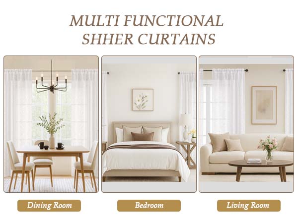 Sheer Curtains 84 Inches Long 2 Panels Set