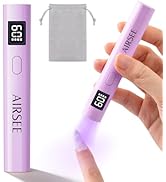 AIRSEE Mini Handheld UV Light with Storage Bag &amp; LCD Display,Cordless Nail Lamps,2 Timers for Fas...