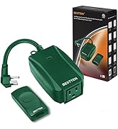 BESTTEN Remote Control Outdoor Outlet Switch with 6-Inch Heavy Duty Power Cord, 15A/125V/1875W, E...