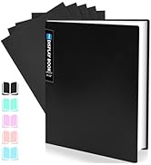 Sooez Art Portfolio 9x12 Folder with Black Mounting Paper, 24 Pockets Binder with Plastic Sleeves...