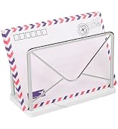 Jeasor Modern Mail Holder for Home Office, Metal Letter Organizer Sorter for Desk, Cutout Mail En...
