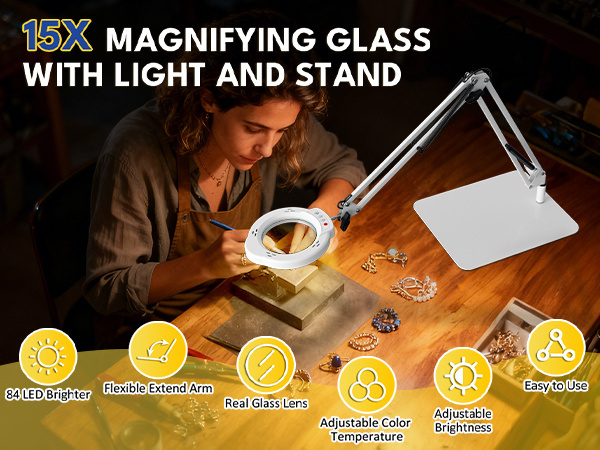 magnifying glass with light and stand tabletop magnifying desk lamp lighted magnifying glass