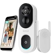 BOTSLAB Doorbell Camera Wireless, Head to Toe View, 2K Video Doorbell with Homebase, Support Loca...
