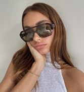 ADE WU Trendy Square Aviator Sunglasses for Women Thick Frame Double Bridge Geometric Sun Glasses