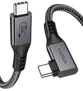 XAOSUN 240W USB 4 3.3FT Right Angle Thunderbolt 4 Cable 90 Degree, 40Gbps [USB-IF Certified] USB ...