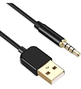 AGPTEK 3.5mm Jack Charge Cable, Male to USB 2.0 Data Sync &amp; Charger Cable for MP3 / MP4 Players, ...