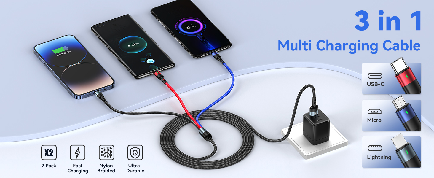 3 in 1 charging cable