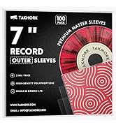TAKMORK 7-Inch Vinyl Record Outer Sleeves - 3 Mil Thick Crystal Clear Protective Covers for 45 RP...