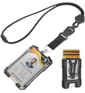 Oaridey Carbon Fiber Badge Holder with Lanyard, Heavy Duty Lanyard with Safety Breakaway Buckle f...