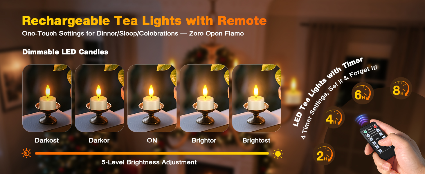 flameless tea lights candles with remote christmas decorations