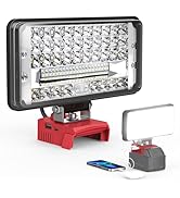 Ecarke LED Work Light Compatible with Milwaukee 18V Battery, 7'' 100W Cordless Work Lights 10000 ...