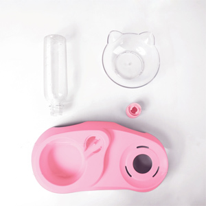 cat food water bowl double bowls automatic