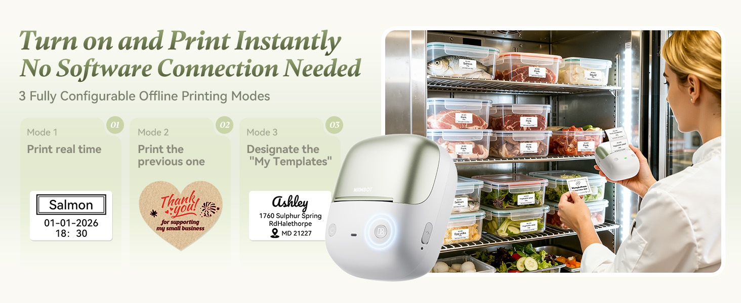 NIIMBOT B2 Label Maker with Offline Printing Function