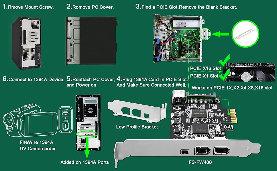 pcie firewire card pcie 1394a card pcie 1394b card 1394 card