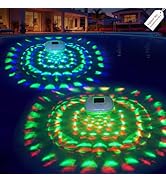 Pooldecor Floating Pool Lights Solar w/ 9 Dynamic Lighting, RGB Color Changing Solar Pool Lights ...
