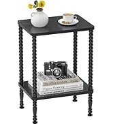 Homedawn Side Table, Small End Table, 2-Tier Nightstand with Storage Shelves, Sofa Table for Smal...