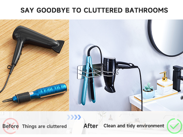 Hair Dryer and Straightener Holder