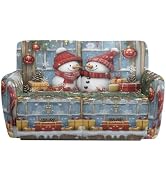Doojoayie Cute Snowman Couch Cover Christmas Reliner Covers with Elastic Bottom Christmas Recline...