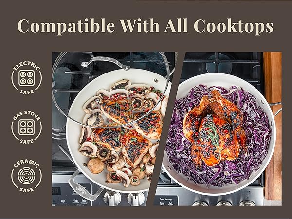 pots and pans set ceramic cookware non stick nonstick sets kitchen pot pan with lids toxic white