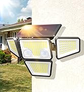 Ensenior Solar Lights Outdoor, IP65 Waterproof Motion Sensor Outdoor Light with Remote Control, 2...