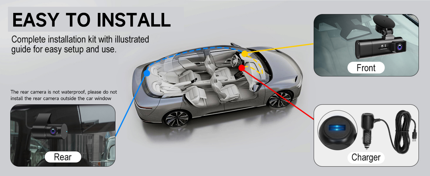 dash cam with screen saver, dual dash cam front and rear, car video camera dash cam