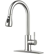 FORIOUS Kitchen Faucets with Pull Down Sprayer, Brushed Nickel High Arc Single Handle Stainless S...