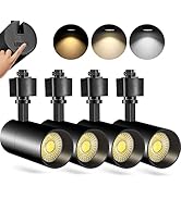 VANoopee 3-Color 10W H Track Lighting Heads Dimmable LED Track Light Heads Bright Rail Ceiling Sp...