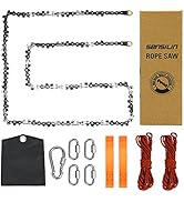 SENSILIN Rope Saw Tree Saw High Limb, 48 Inch High Reach Tree Limb Hand Rope Chain Saw with 46 Fe...