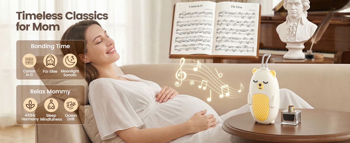 Vaydeer Baby Sound Machine for Sleep, White Noise Machine