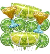 Lemon Margarita Balloons 10PCS Citrus Foil Balloon Set Summer Party Decor | 6 Lemon Slice 2 Cockt...