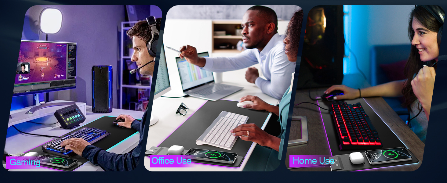 RGB Gaming Mouse Pad Wireless Charging