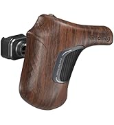 SMALLRIG Rotating Left-Side Wooden Handle with NATO Clamp &amp; NATO Rail, Load Capacity up to 15kg, ...