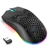 Wireless Gaming Mouse, 2.4Ghz Rechargeable Mouse with 6 Programmable Buttons, 5 DPI Levels, Compu...